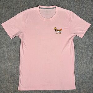 GOAT Campfire Champion T-Shirt Mens S Pink GTZKS22228 Graphic Tee Stains READ